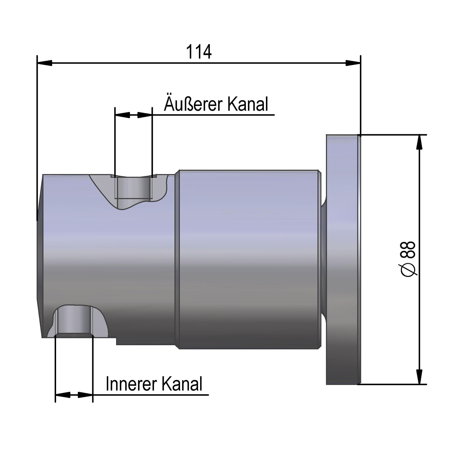 Röhm 2-Wege Drehdurchführung Luft/Hydrauliköl - 1118082