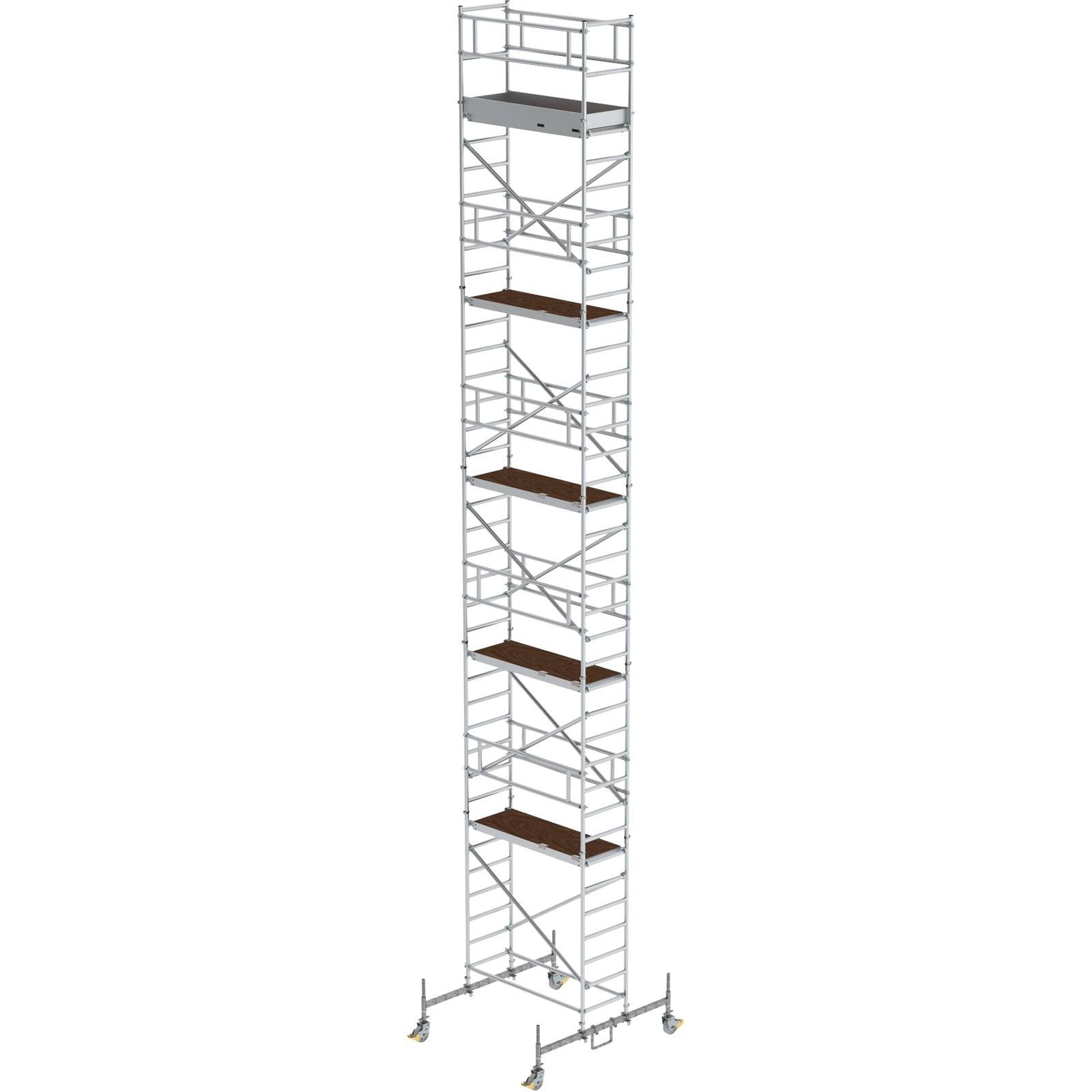 Günzburger Steigtechnik Rollgerüst 0,75 x 1,8 m mit Fahrbalken Plattformhöhe 10,45 m - 154045