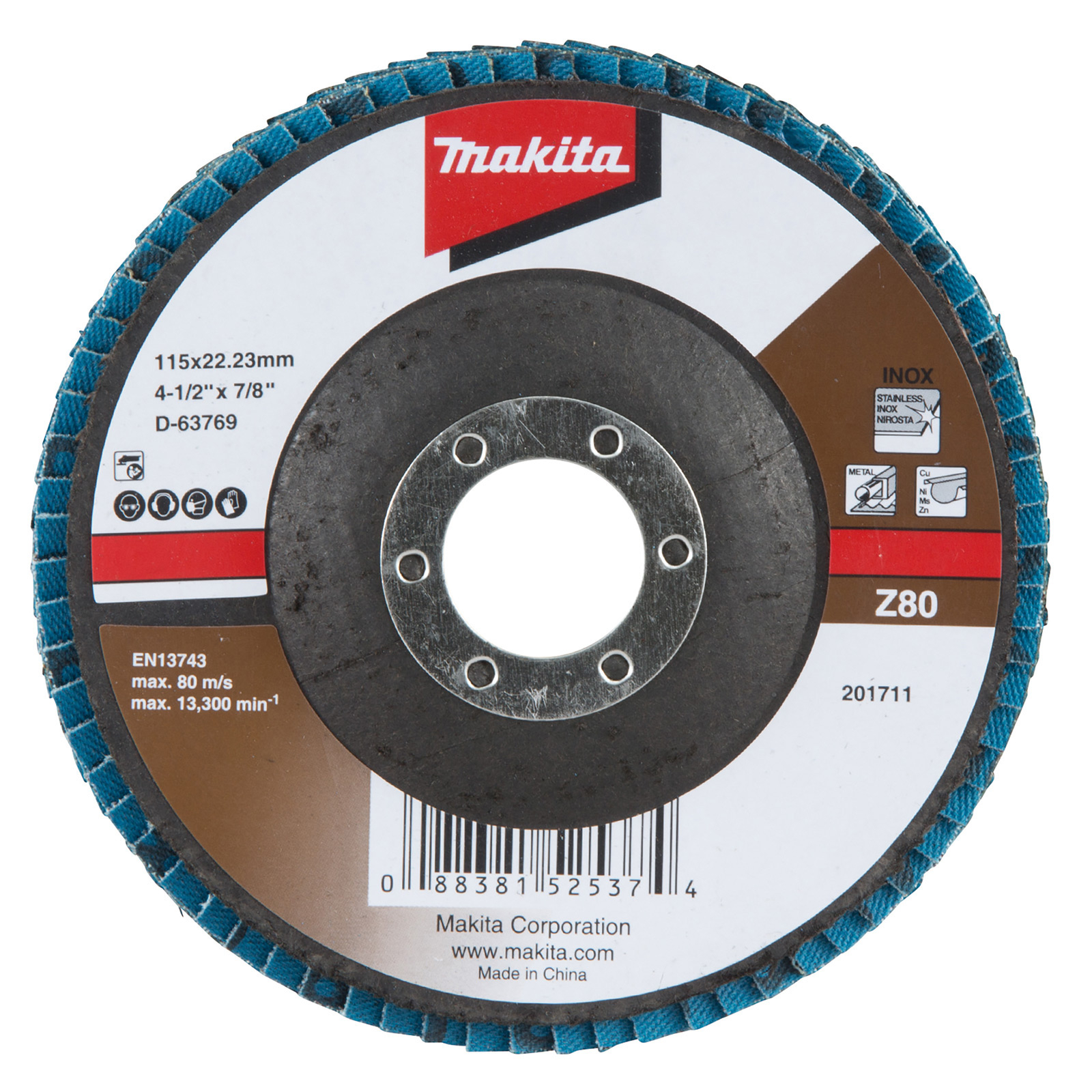 Makita Fächerschleifscheibe 115 mm Z80 - D-63769