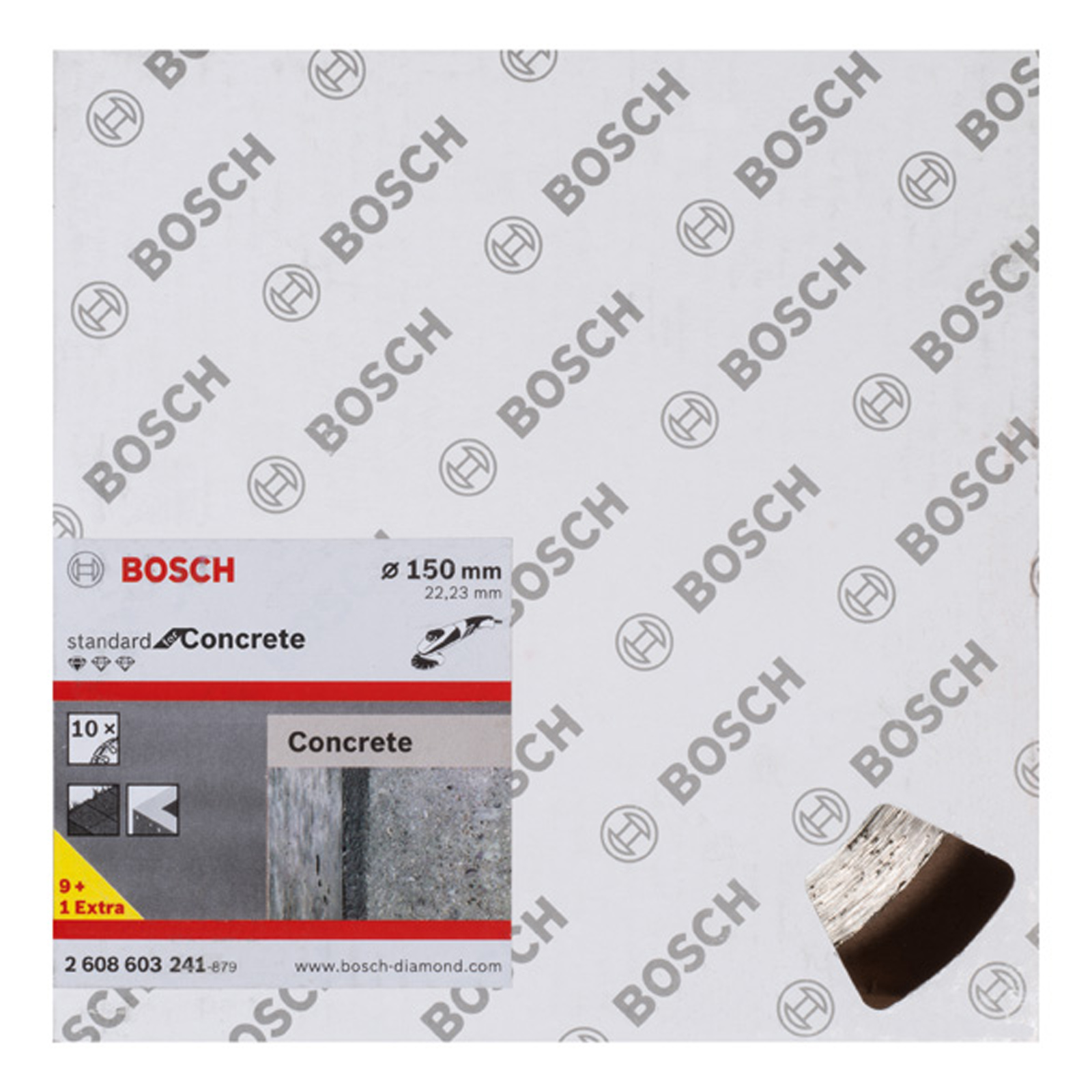 Bosch 10x Diamanttrennscheibe Standard for Concrete, 150 x 22,23 x 2 x 10 mm -2608603241