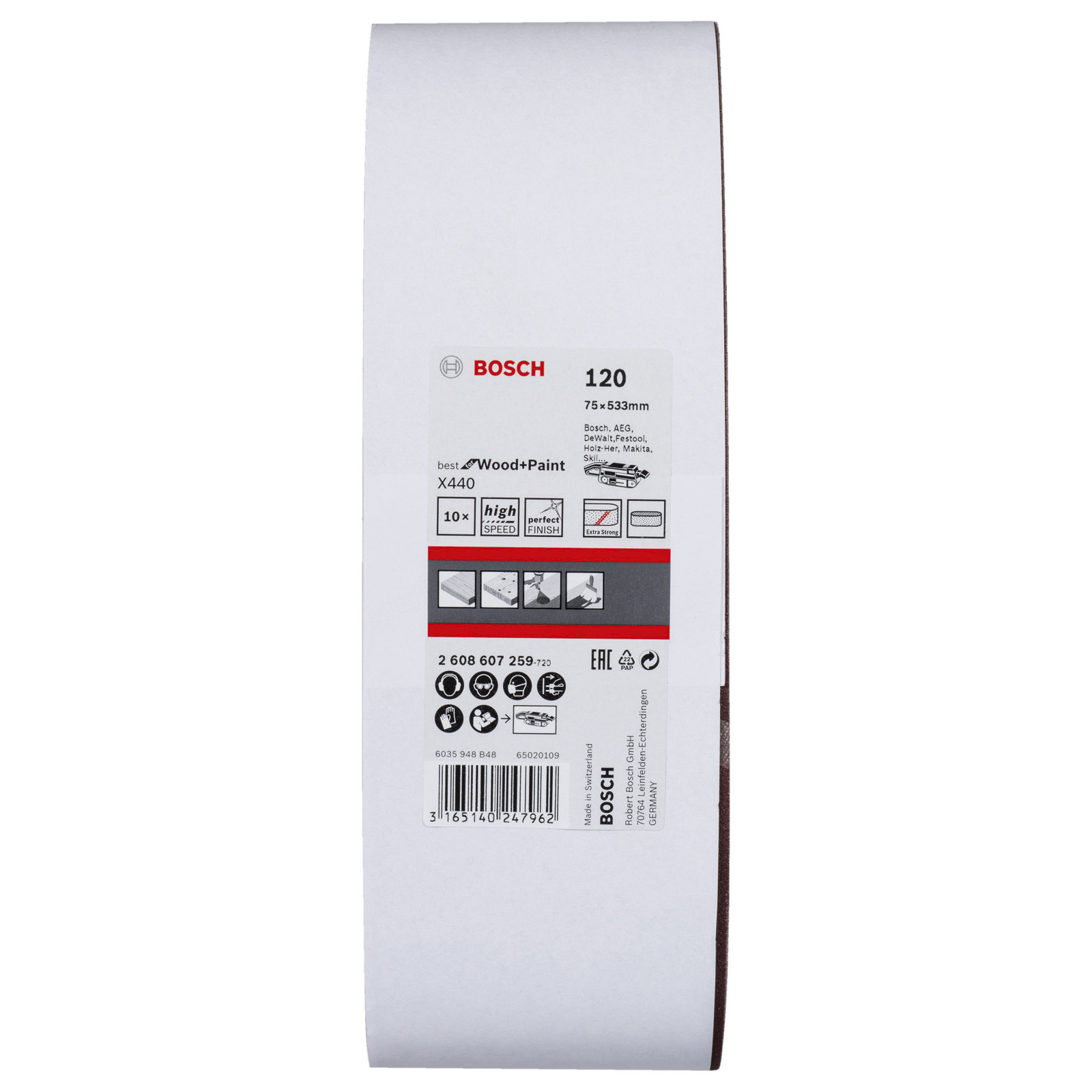 Bosch Schleifband-Set X440 Best for Wood and Paint 10tlg. 75 x 533 mm 120 - 2608607259