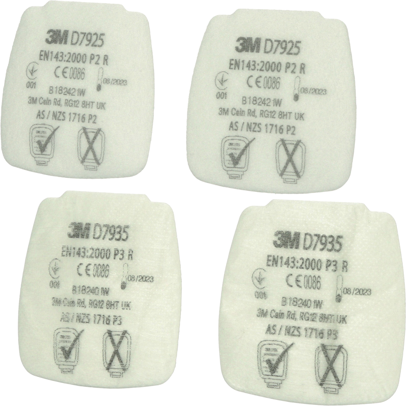 3M 4x Feinstaubvliesfilter D EN143:2000/A1:2006 für Serie Secure Click