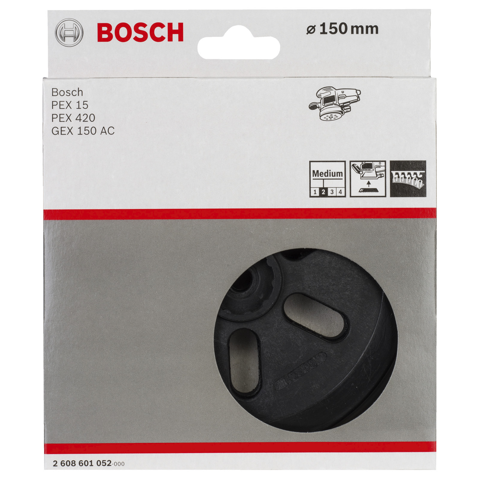 Bosch Schleifteller mittel, 150 mm, für GEX 150 AC, PEX 15 AE - 2608601052