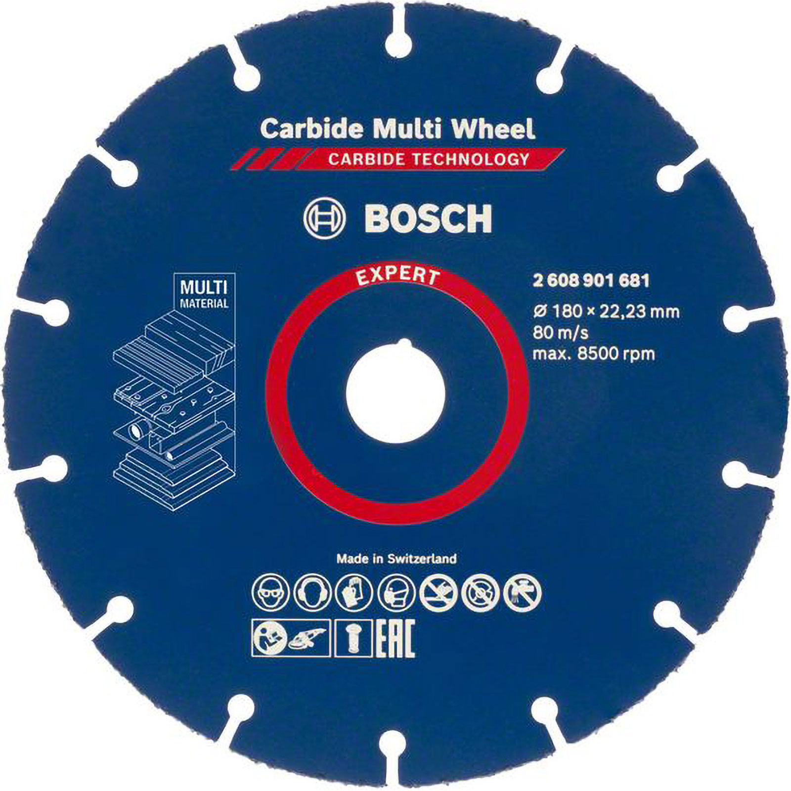 Bosch EXPERT Carbide Multi Wheel Trennscheibe, 180 mm, 22,23 mm - 2608901681