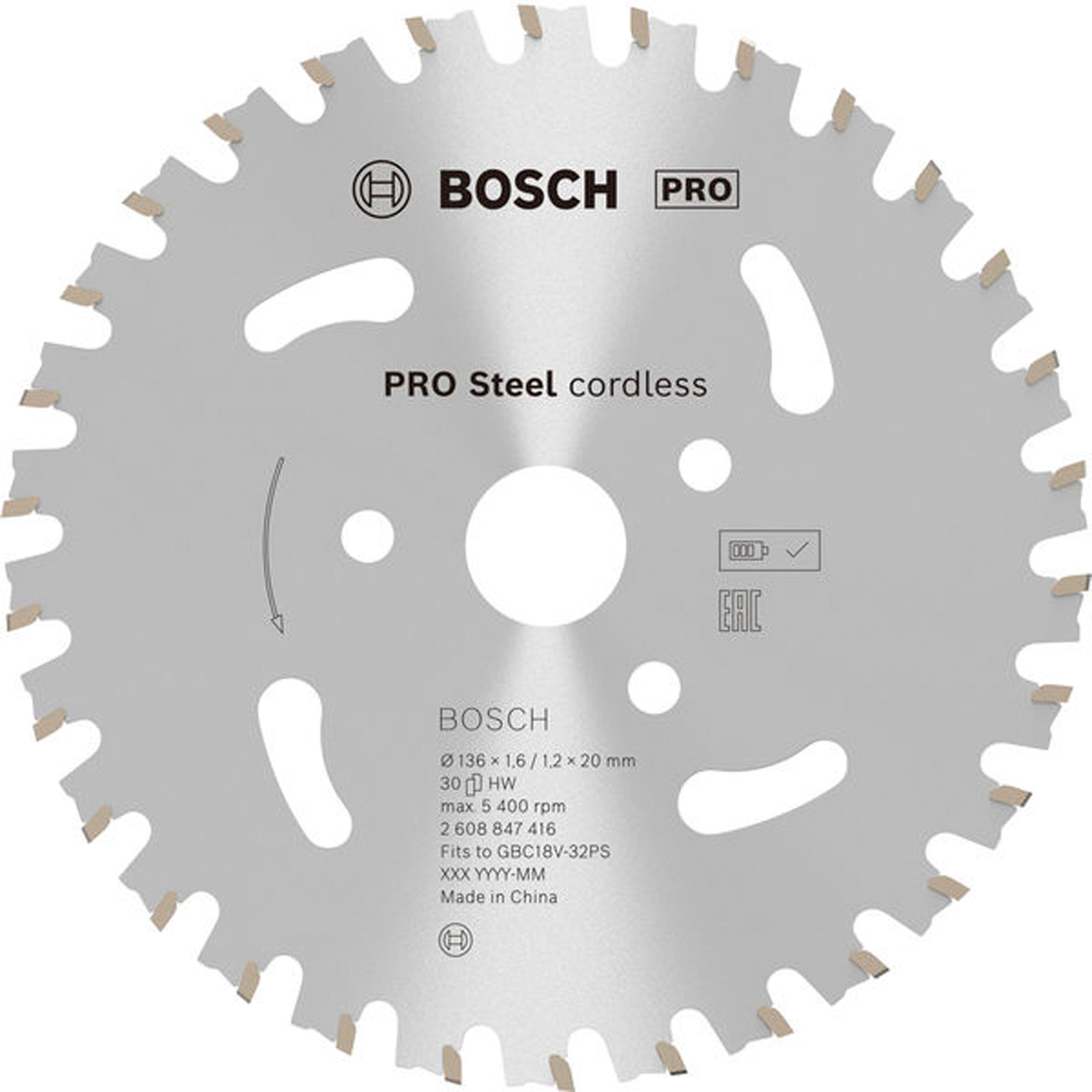 Bosch PRO Steel Akku-Bewehrungsstahlschneider, 136 x 1,6/1,1 x 20. Für Armierungsschneider - 2608847416