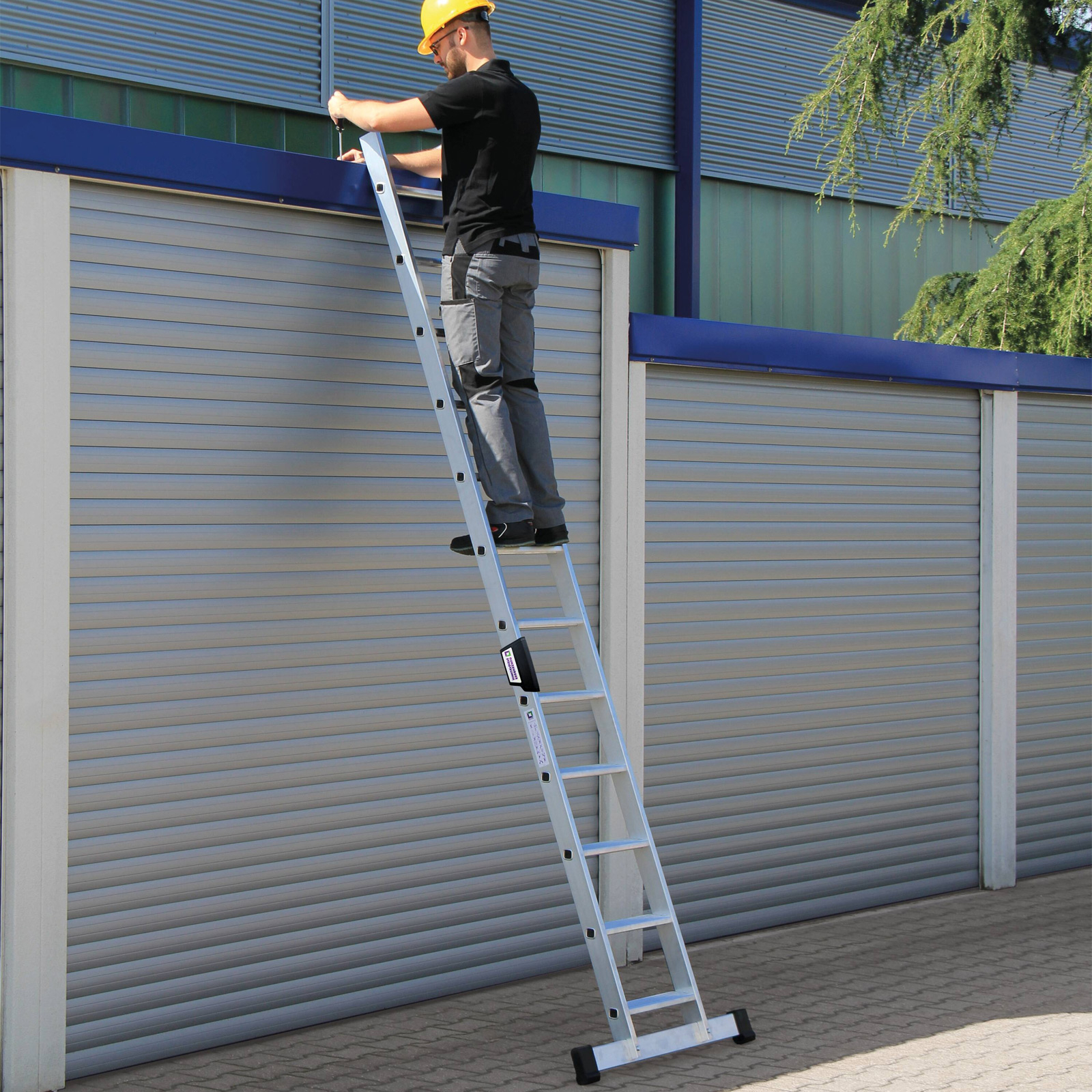 Günzburger Steigtechnik Stufen-Anlegeleiter ohne Traverse 10 Stufen - 040310