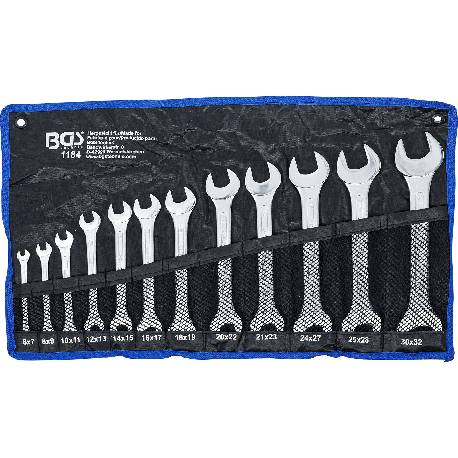 BGS Doppel-Maulschlüssel-Satz SW 6x7 - 30x32 mm 12tlg. - 1184