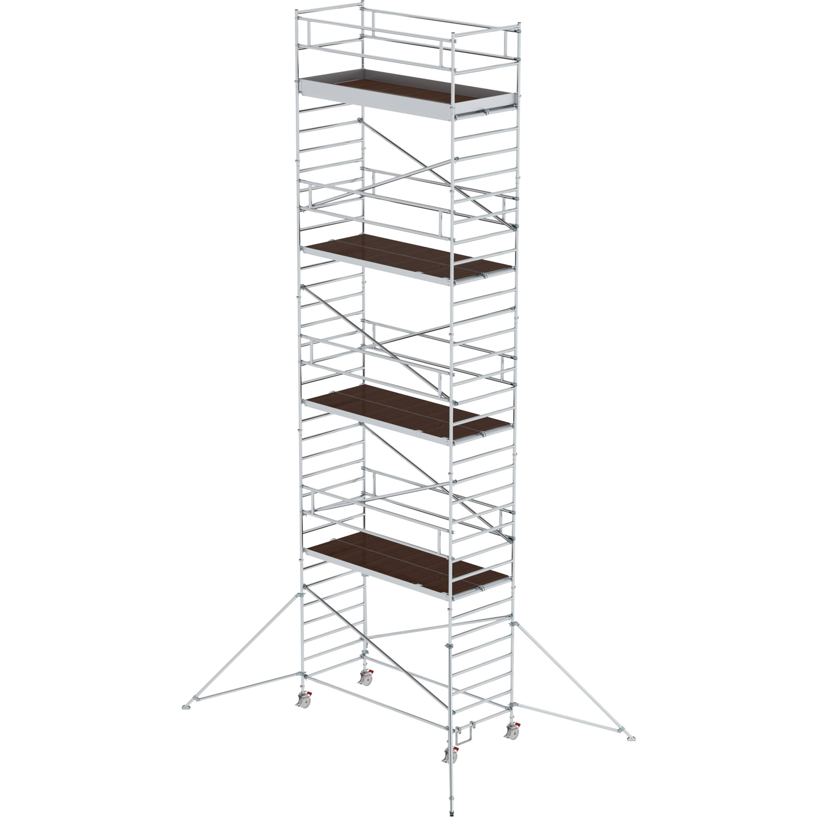 Günzburger Steigtechnik Rollgerüst 1,35 x 3 m mit Ausleger & Doppel-Plattform Plattformhöhe 9,35 m - 169936