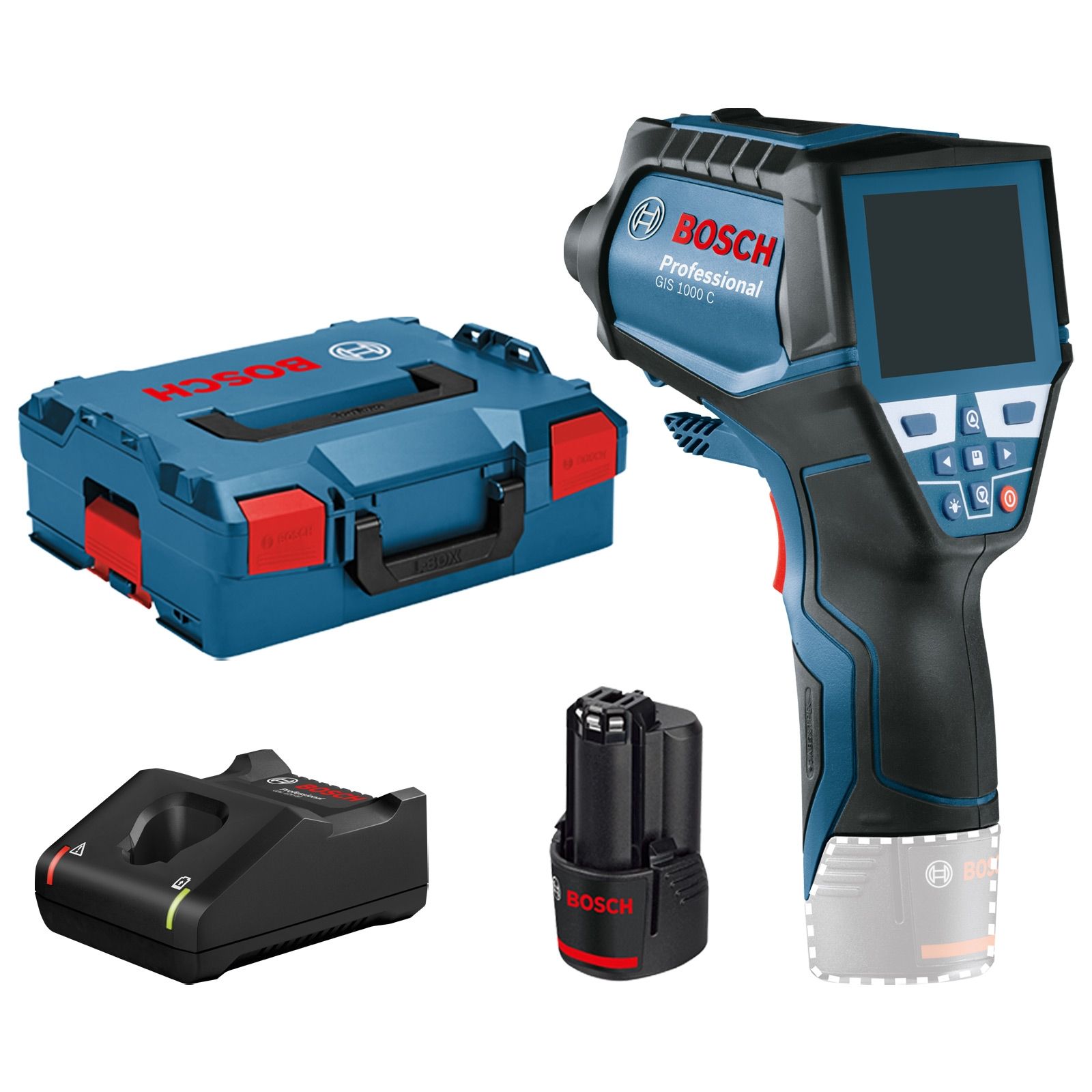 Bosch Thermodetektor GIS 1000 C 12 V / 1x 2,0 Ah Akku + Ladegerät in L-Boxx - 0601083301