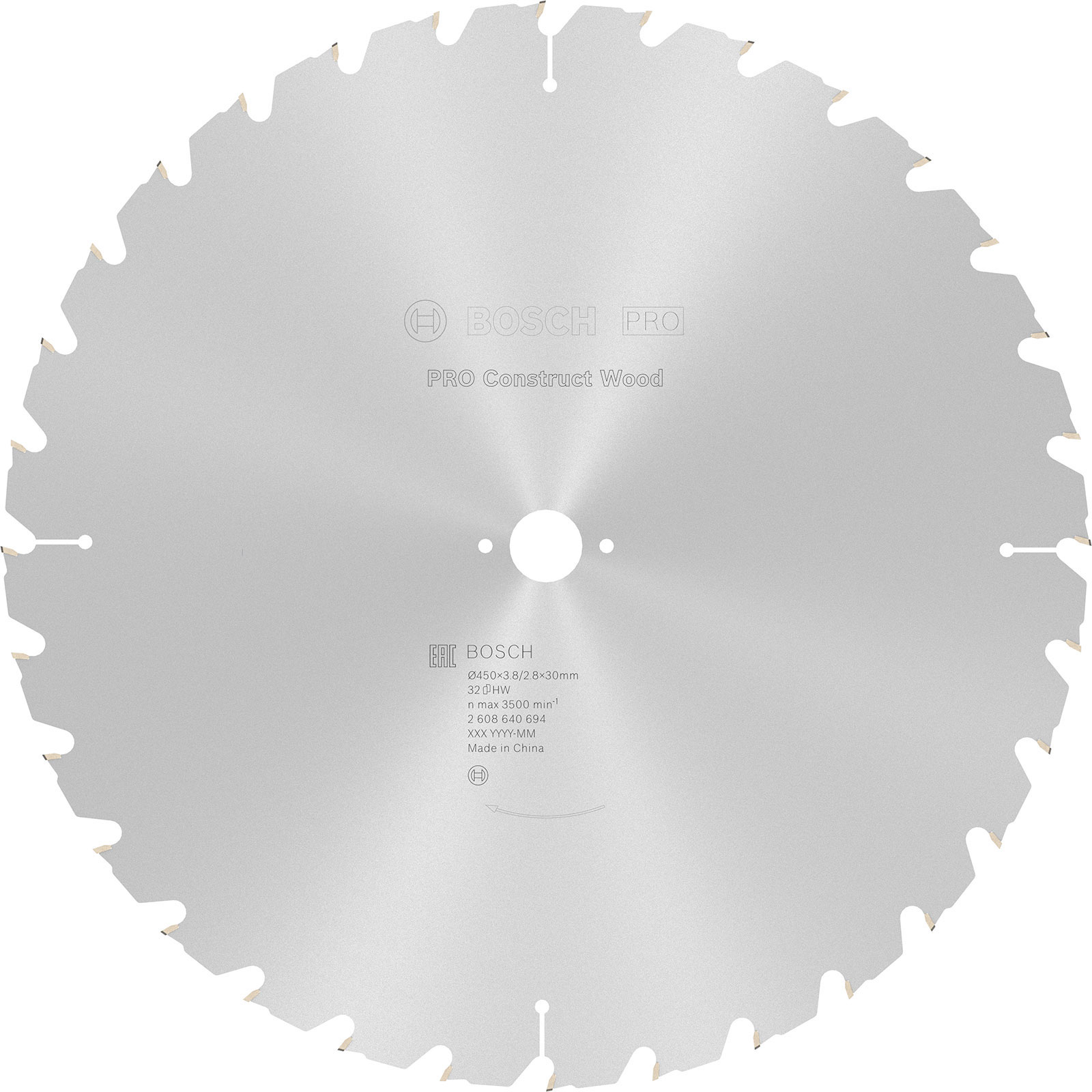 Bosch PRO Construct Wood Kreissägeblatt 450 x 3,8 x 30 mm - 2608640694
