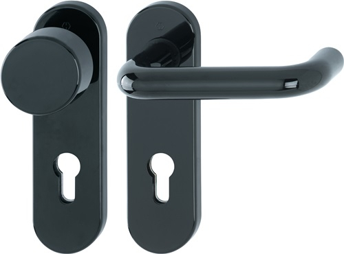 HOPPE FS-Garnitur Paris FS-K58/353K/138 Ku.F9005 D/K TS 40-66mm PZ rd DIN L/R - 635504