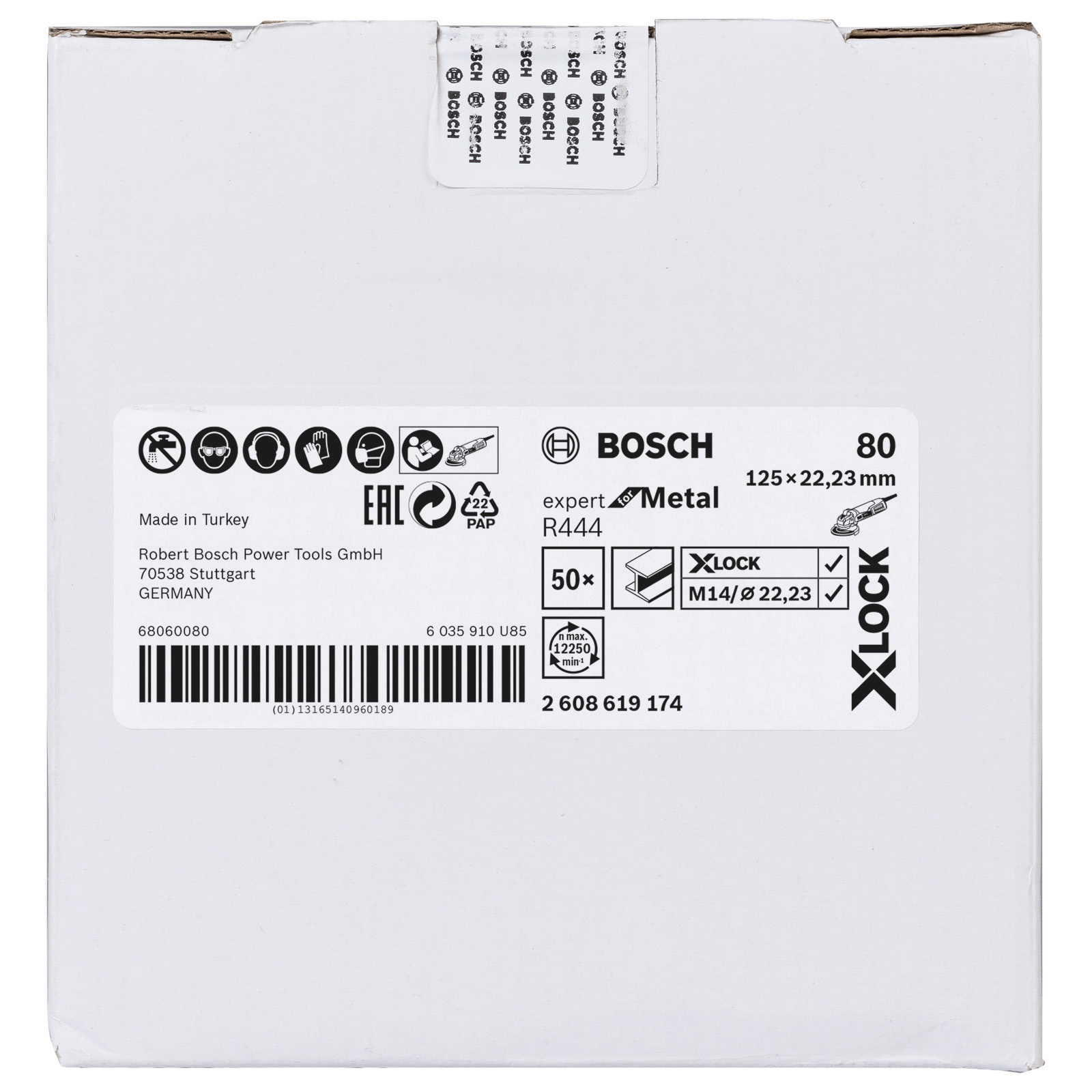 Bosch 50x X-LOCK Fiberschleifscheibe R444 Expert for Metal 125 mm K 80 - 2608619174