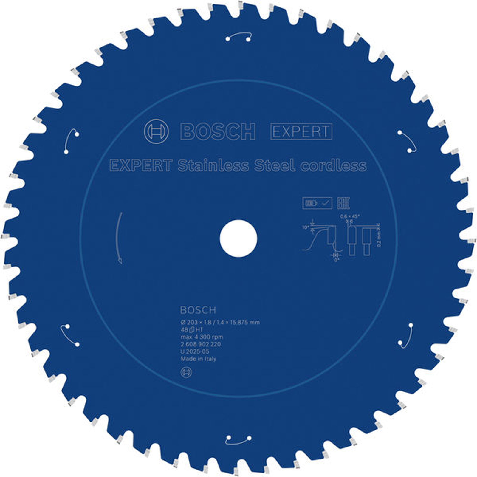 Bosch EXPERT Stainless Steel Kreissägeblatt 203x15,88 mm Z48 - 2608902220