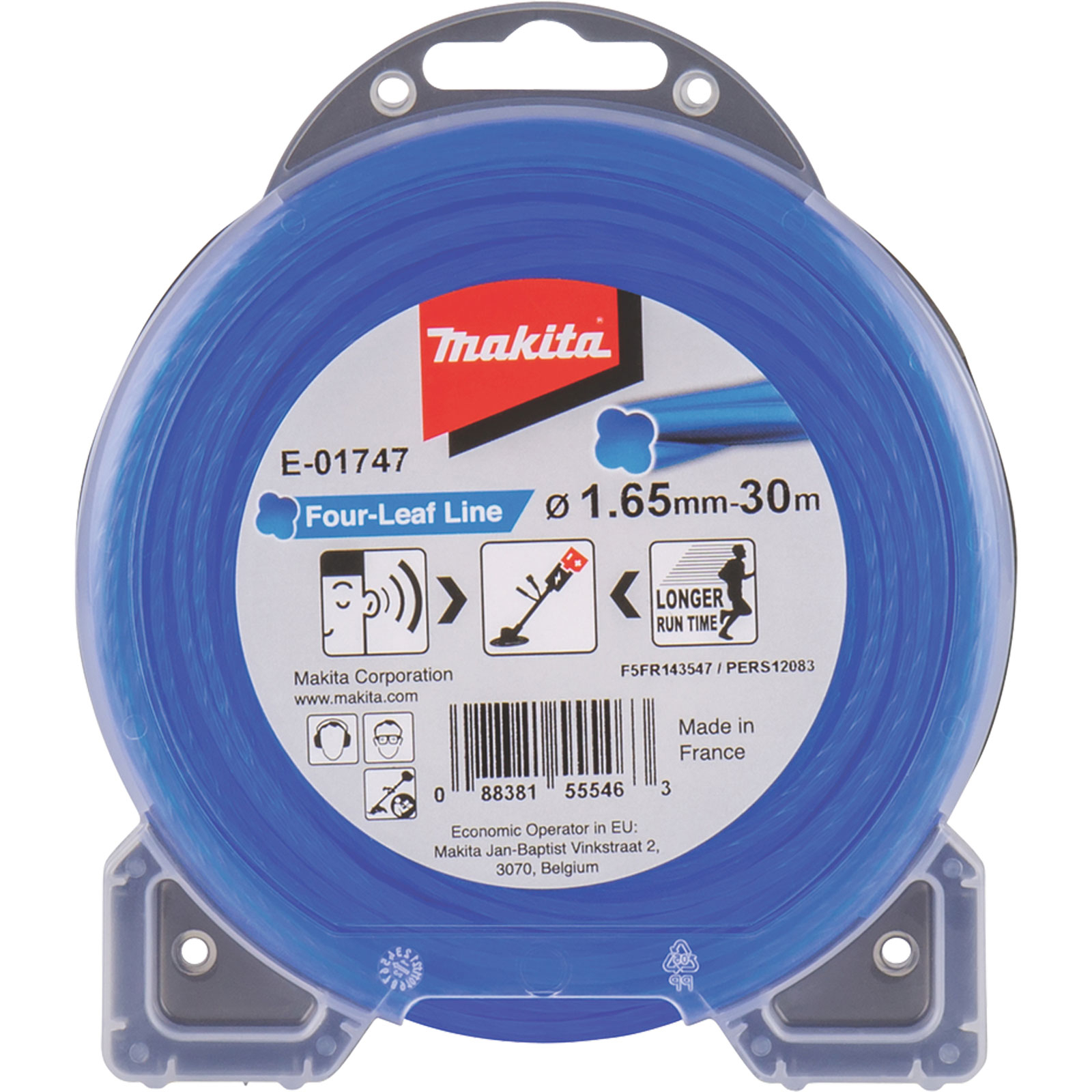 Makita Mähfaden Four-Leaf Blau 30 m Ø 1,65 mm - E-01747