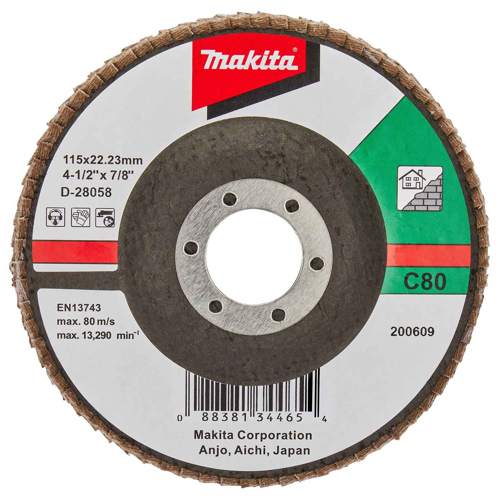 Makita Fächerschleifscheibe 115 mm C80F - D-28058