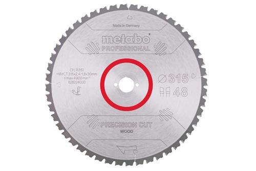 Kreissägeblatt precision cut wood professional D315xB2,4xBohrung30mm 48Z. WZ