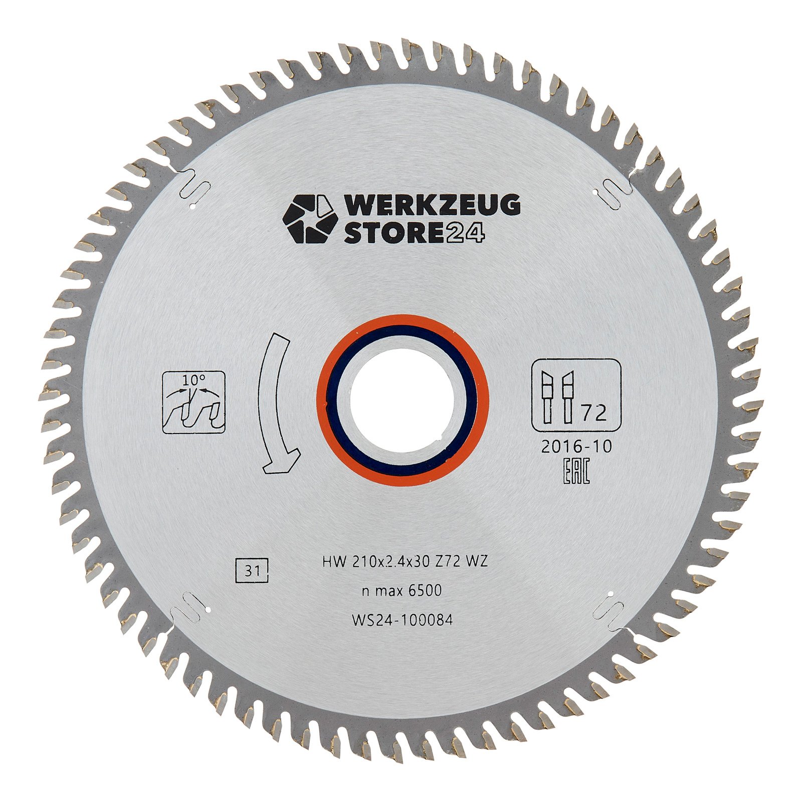 WS24 HM Kreissägeblatt Holz 210 x 2,4 x 30 WZ72 - WS24-100084