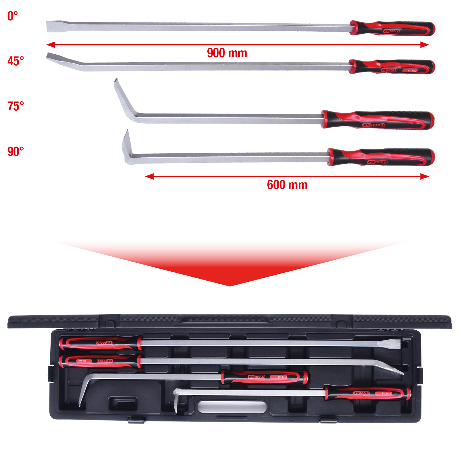 KS TOOLS Hebeleisen-Satz 4tlg. - 911.8410