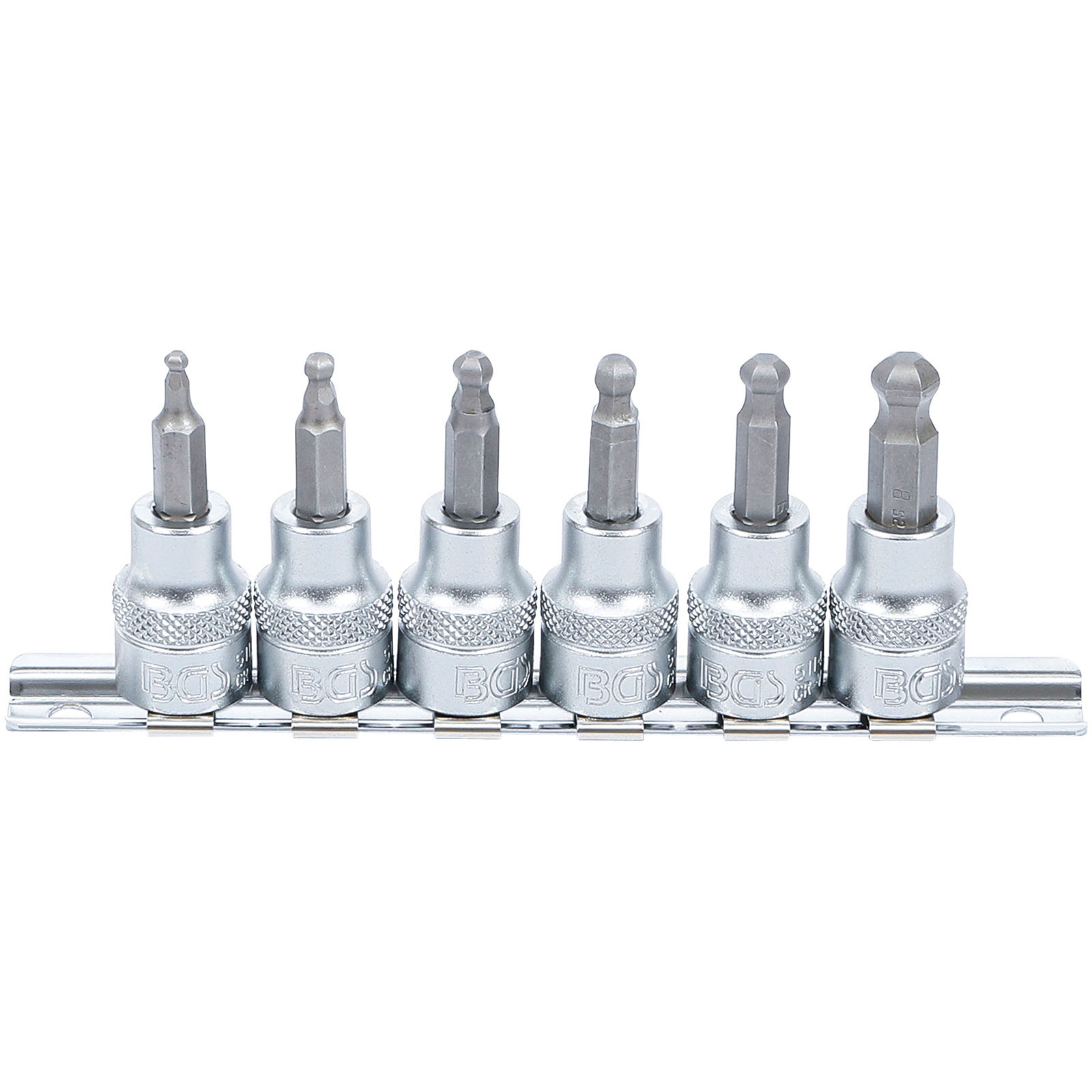 BGS Bit-Einsatz-Satz Antrieb Innenvierkant 10 mm (3/8") Innensechskant mit Kugelkopf 3 - 8 mm 6tlg. - 5109