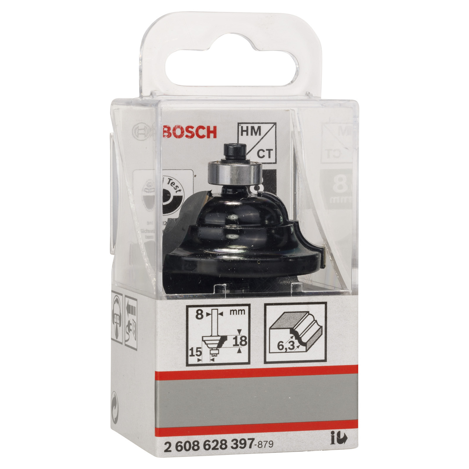 Bosch Profilfräser D 8 mm R1 6,3 mm B 15 mm L 18 mm G 60 mm - 2608628397