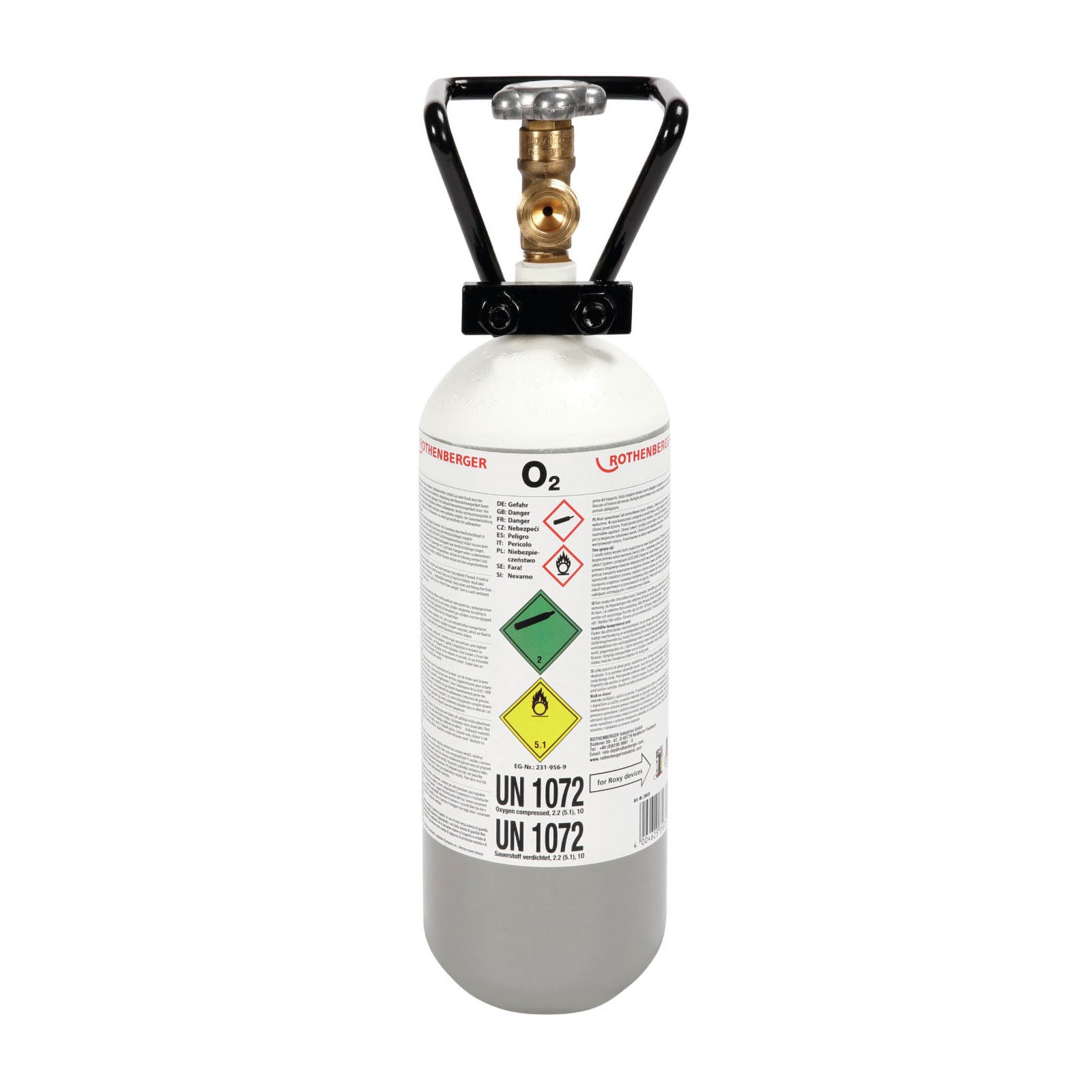 ROTHENBERGER Sauerstoff-Stahlflasche, 2,0l  - 35635