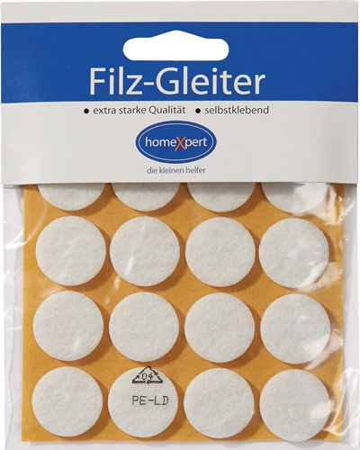 Filzgleiter 17mm Filz weiß selbstkl. - 521701