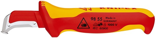 KNIPEX Abmantelungsmesser L.180mm Klingen-L.38mm VDE Mehrkomponentengriff - 98 55