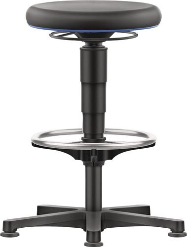 Drehhocker Bodengleiter u.Fußring Kunstleder Kunstleder schwarz