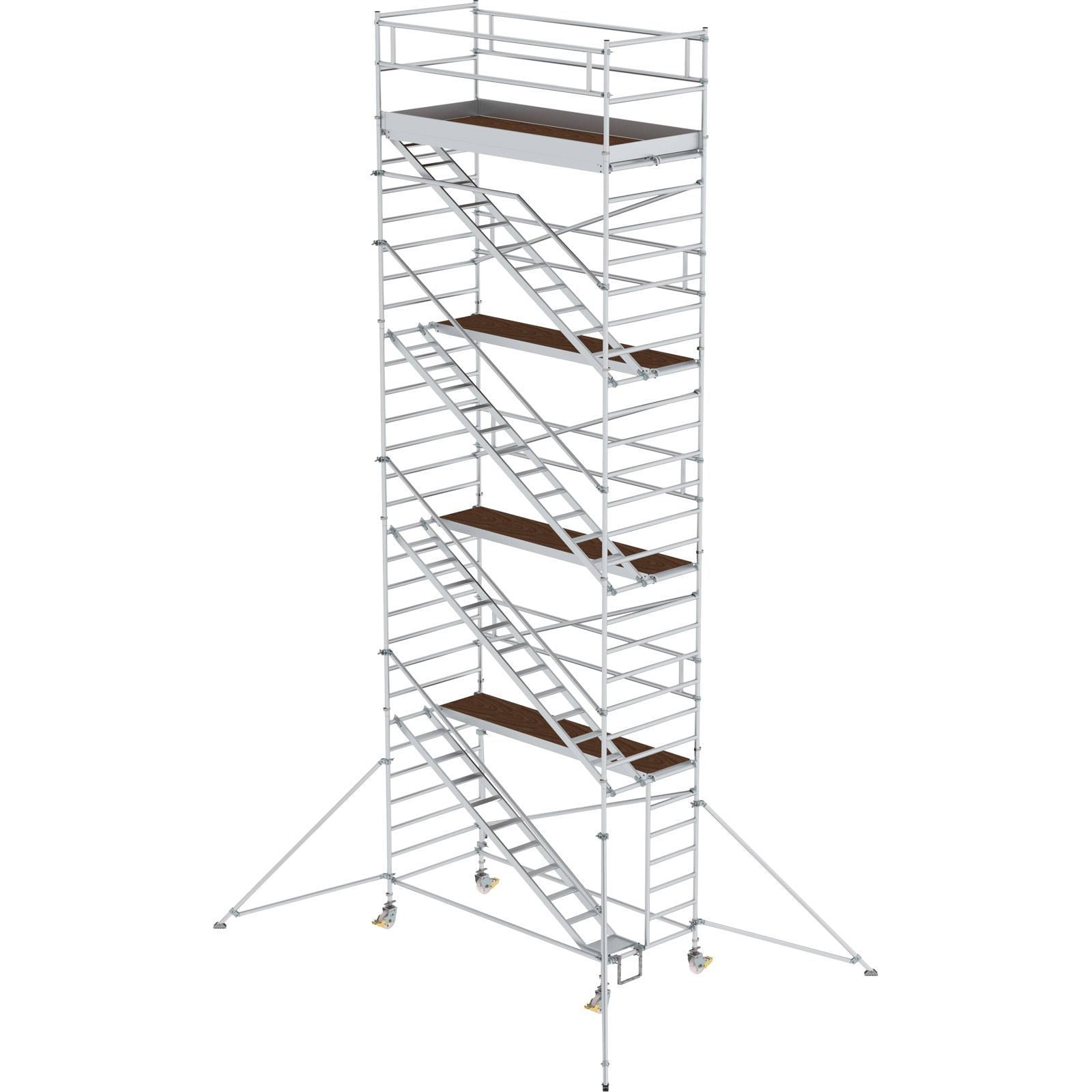 Günzburger Steigtechnik Rollgerüst 1,35 x 3 m mit Schrägaufstiegen & Ausleger Plattformhöhe 8,35 m - 167420