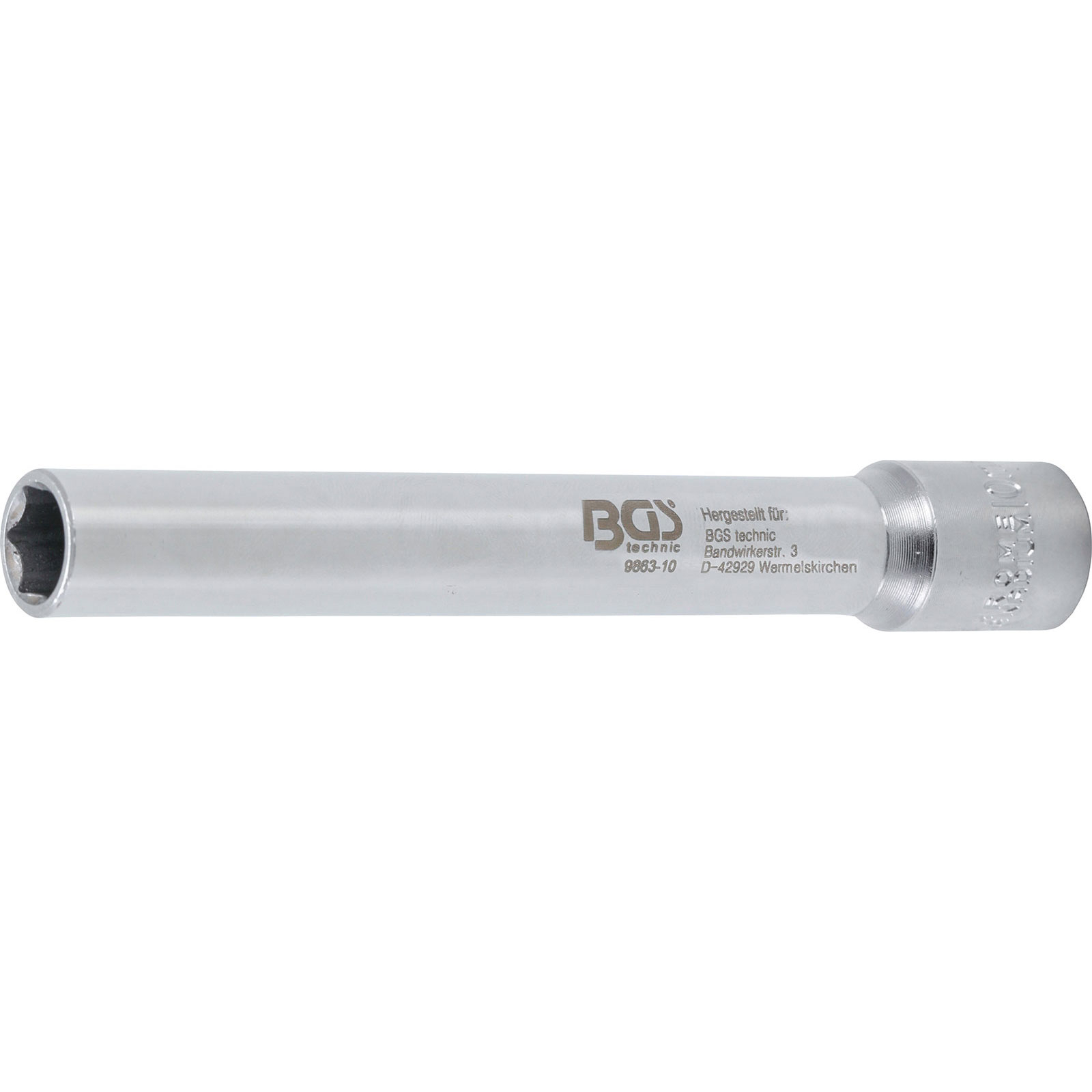 BGS Steckschlüssel-Einsatz Sechskant extra tief Antrieb Innenvierkant 10 mm (3/8") 10 mm - 9863-10