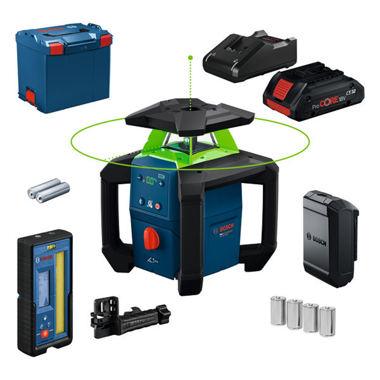 Bosch Rotationslaser GRL18V-4-34CVG, 1 x Akku ProCORE18V 4.0Ah - 0601061H00