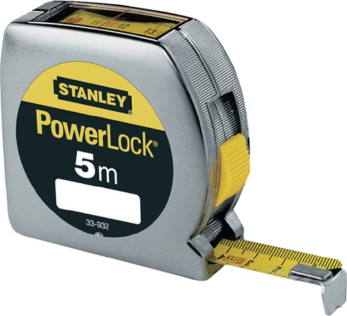 STANLEY Taschenrollbandmaß PowerLock L.5m B.19mm mm/cm EGII Ku.Sichtfenster SB - 0-33-932