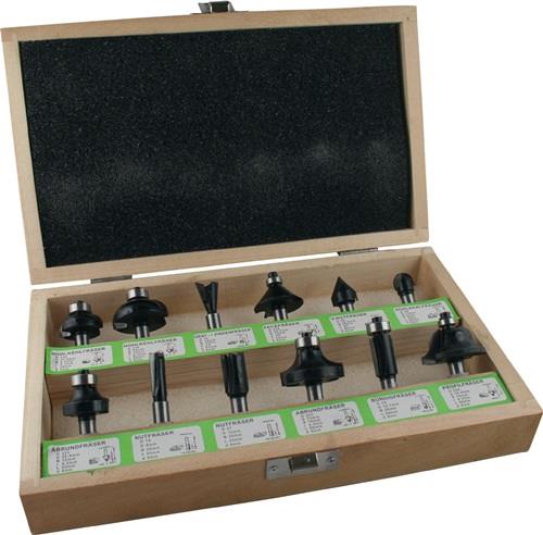 FISCH Fräsersatz 973CT12A06 Hartmetall Schaft-Ø 8 mm 12tlg. - 973CT12A06