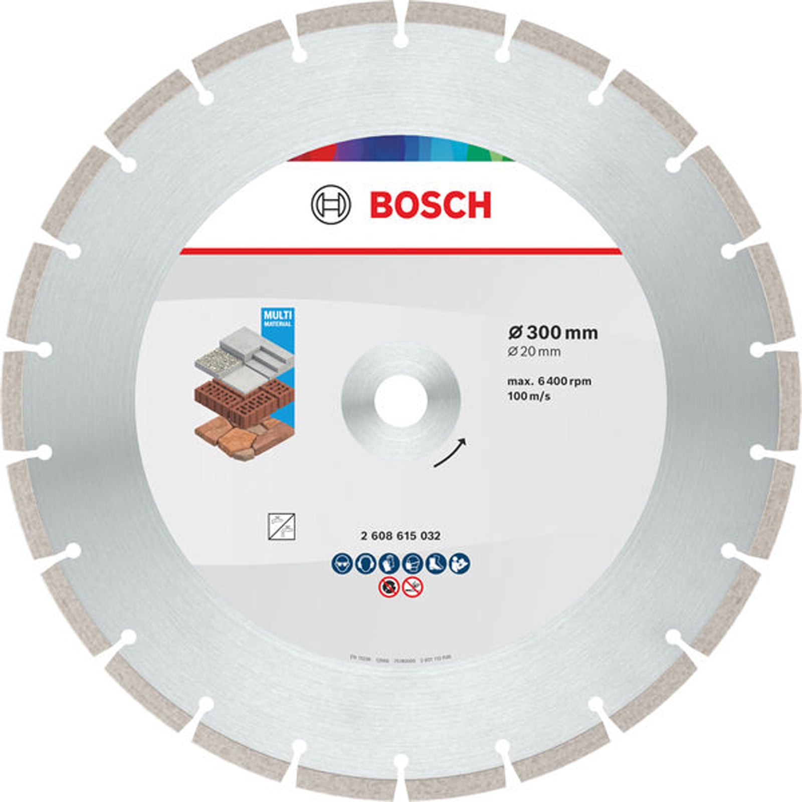 Bosch Multi Material Diamond Trennscheibe, 300 x 20 x 7 mm - 2608615032
