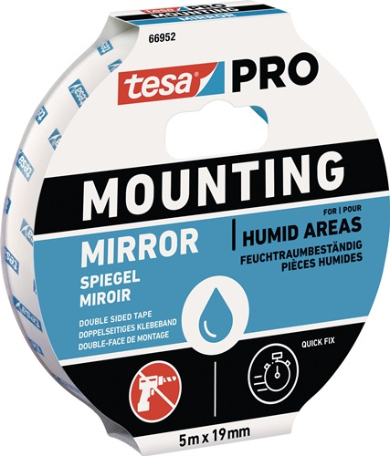 TESA Montageband Mounting PRO Spiegel 66952 weiß 5 m x 19 mm - 66952-00001-00