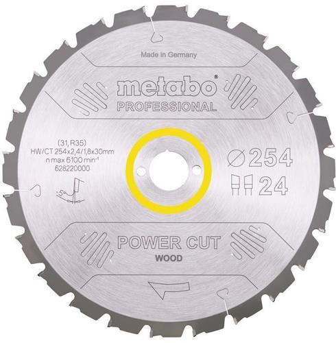 Kreissägeblatt power cut wood professional D254xB2,4xBohrung30mm 24Z. WZ 5Gr.neg