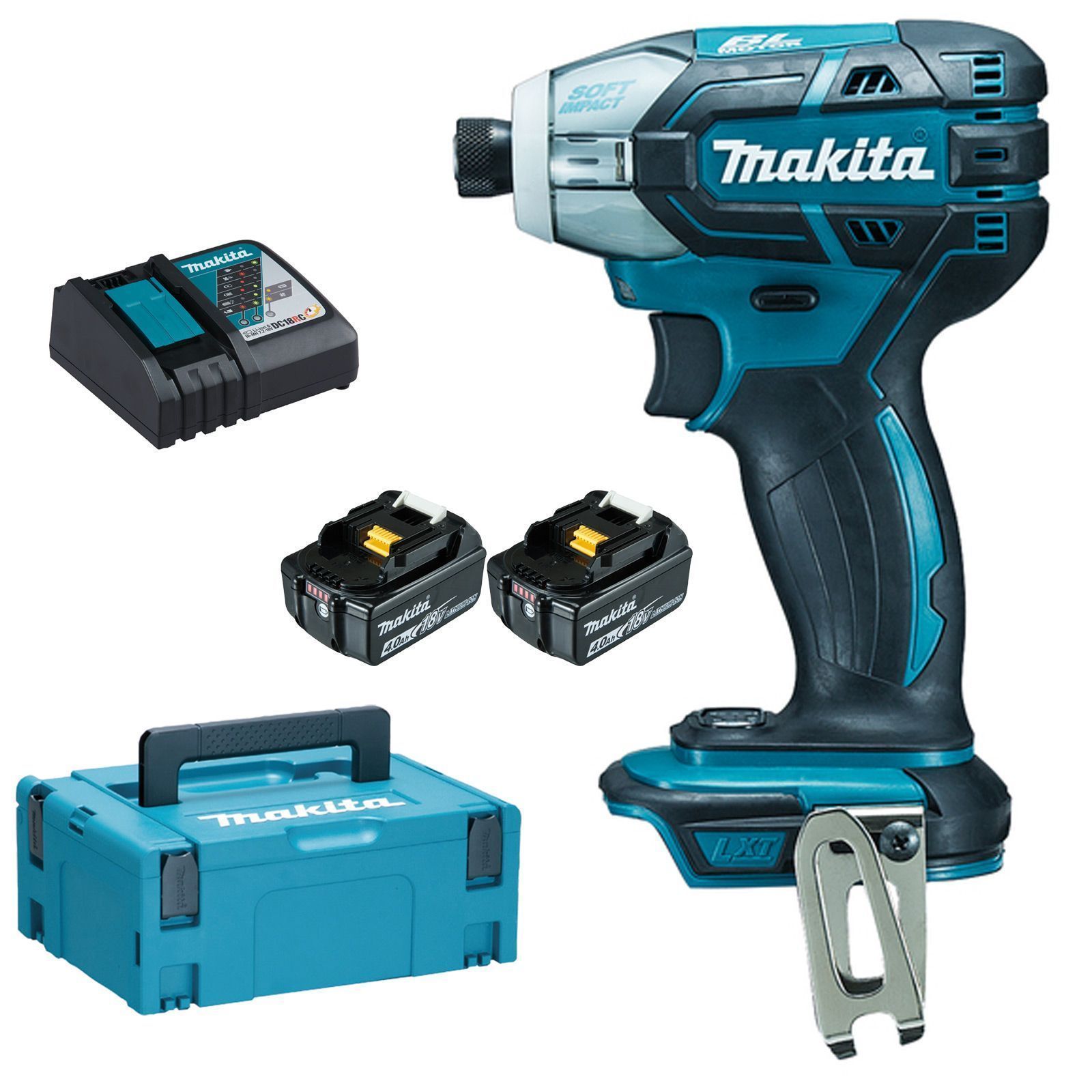 Makita DTS141RTJ Akku-Impulsschrauber 18 V / 2x 5,0 Ah Akku + Ladegerät im Makpac