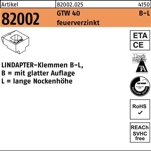 Klemmen R 82002 GTW 40 LM 20/12,5 feuerverz. 1 Stück LINDAPTER