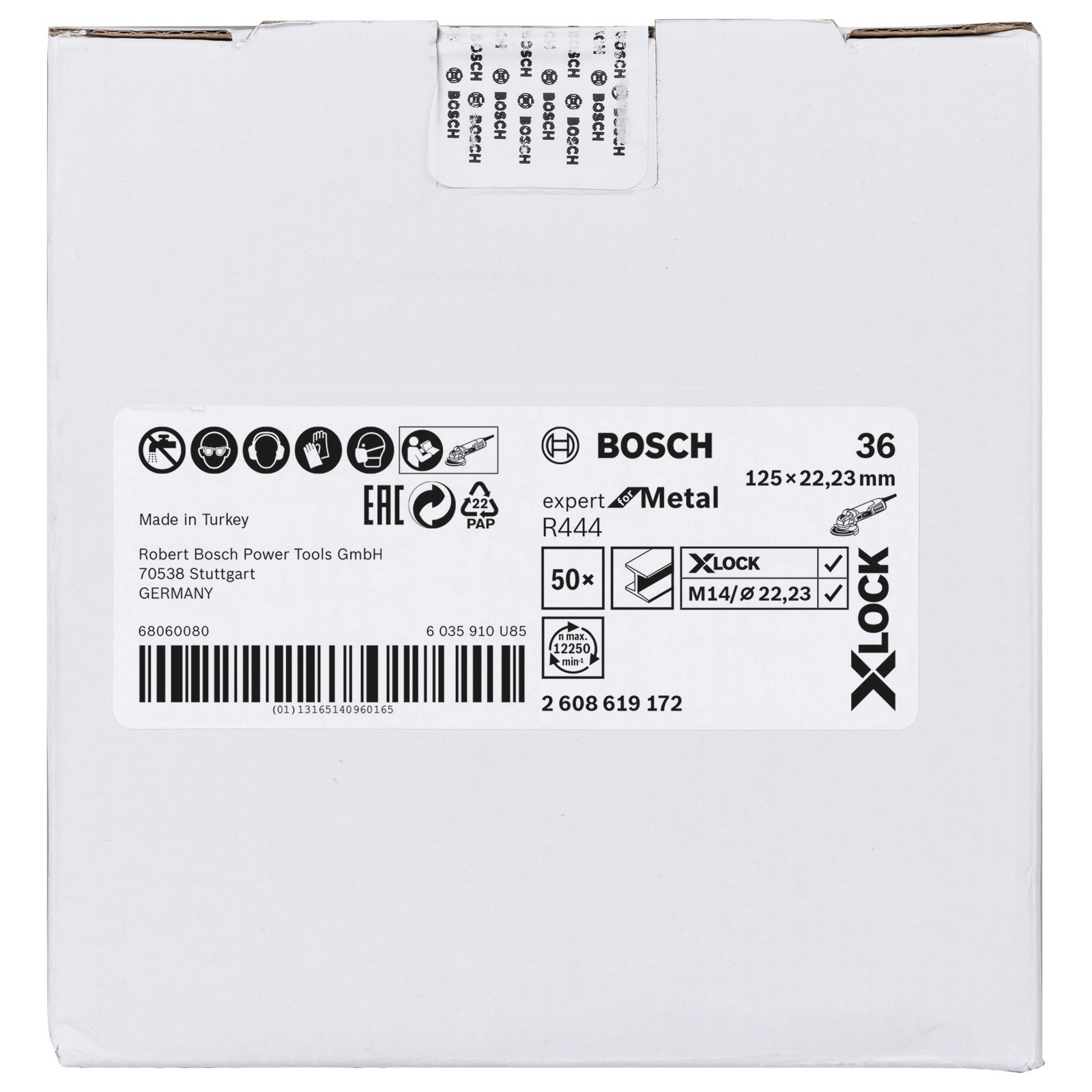 Bosch 50x X-LOCK Fiberschleifscheibe R444 Expert for Metal 125 mm K 36 - 2608619172