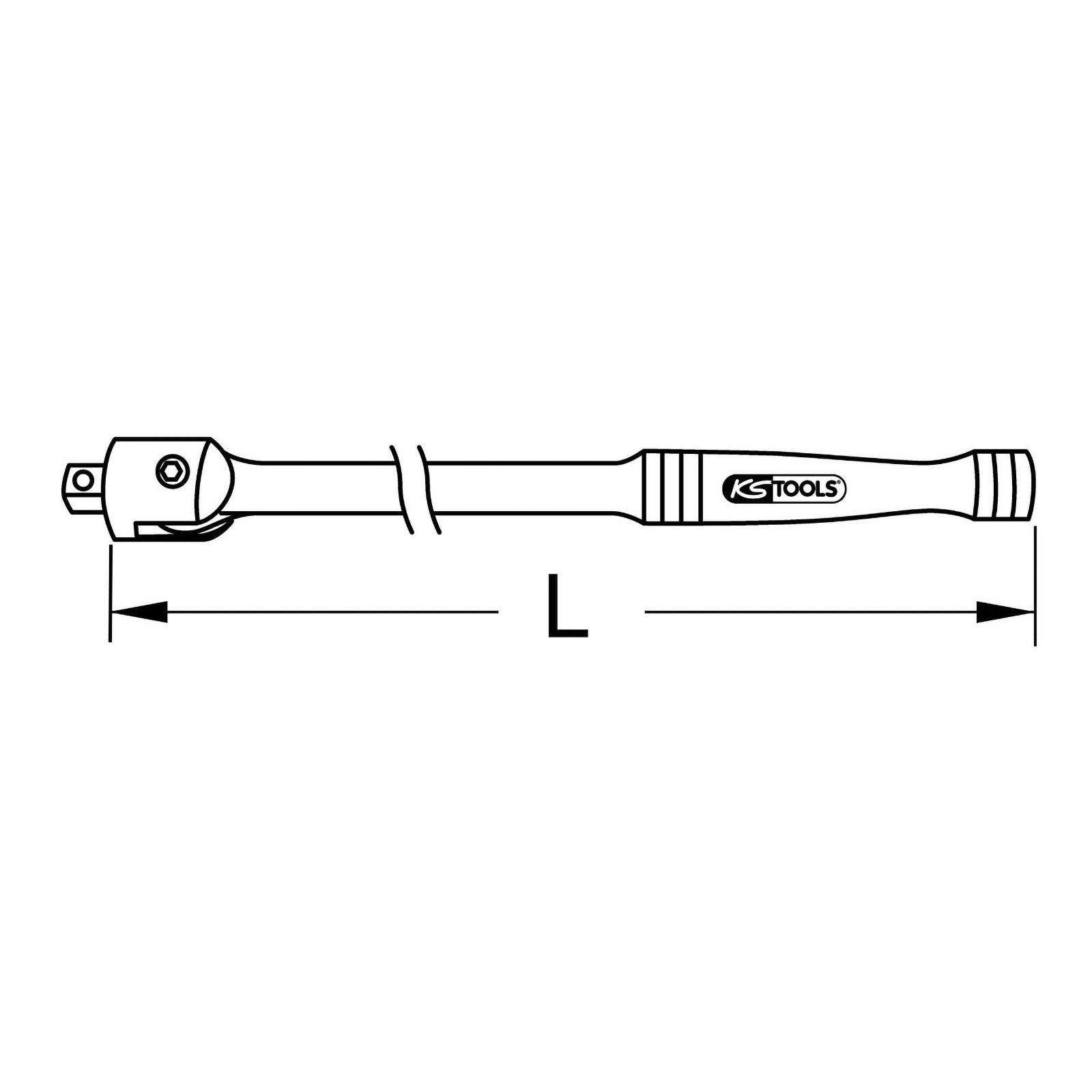 KS TOOLS 1/2" CHROMEplus Gelenk-Steckgriff 600 mm - 918.1292