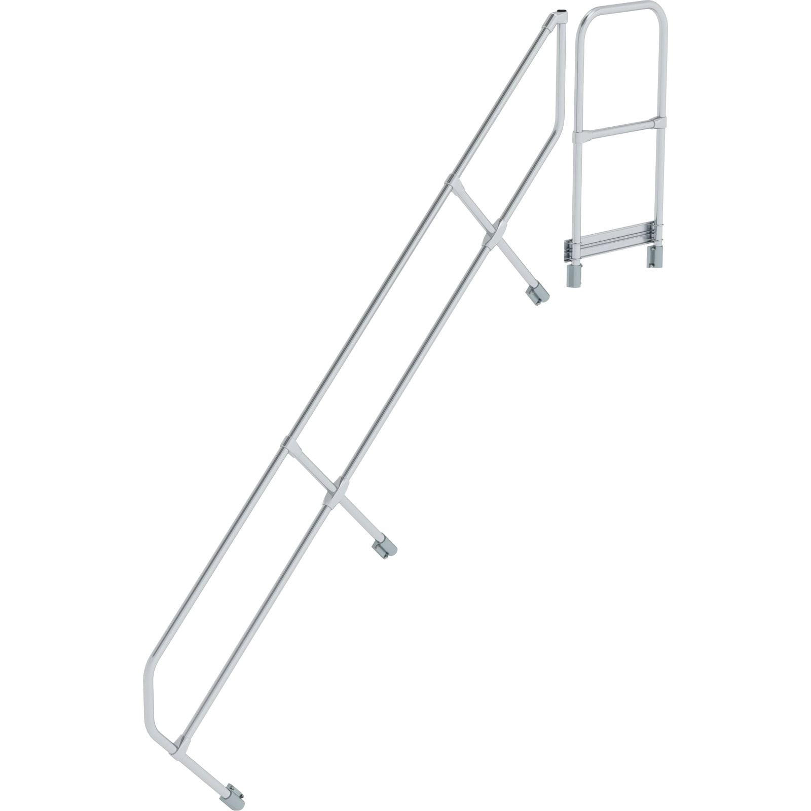 Günzburger Steigtechnik zweiter Handlauf für Treppe mit Plattform 45° mit 10 Stufen - 600510