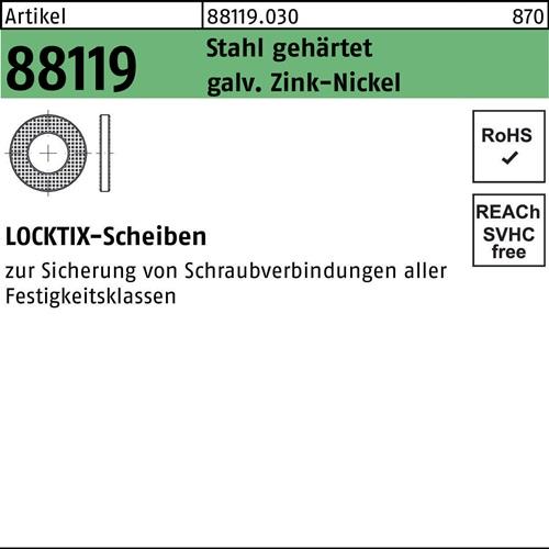 Scheibe R 88119 14 Stahl gehärtet gal. ZnNi Cr(VI)-frei 100 Stück