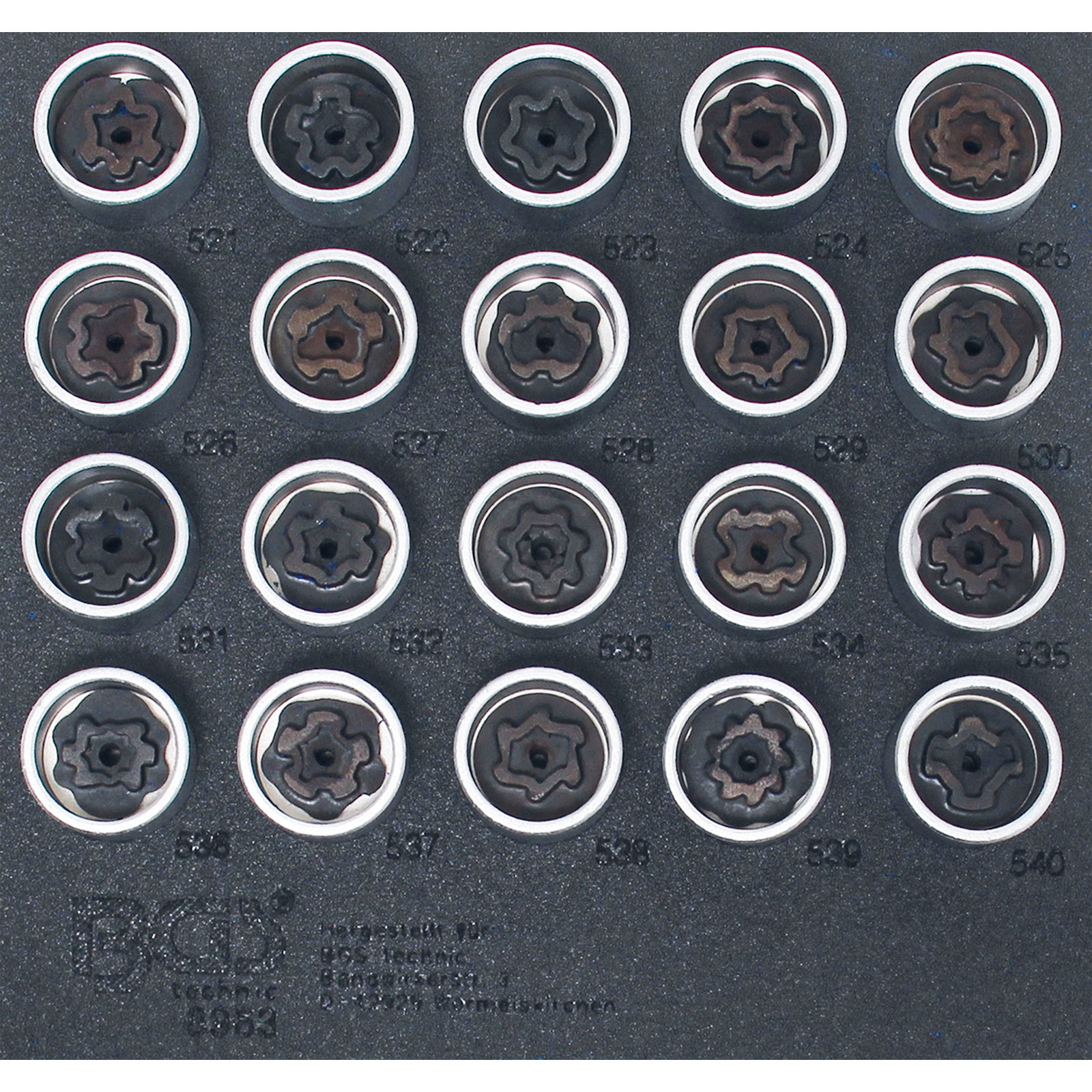 BGS Werkstattwageneinlage 1/6: Felgenschloss-Werkzeug-Satz für VAG 20tlg. - 8963