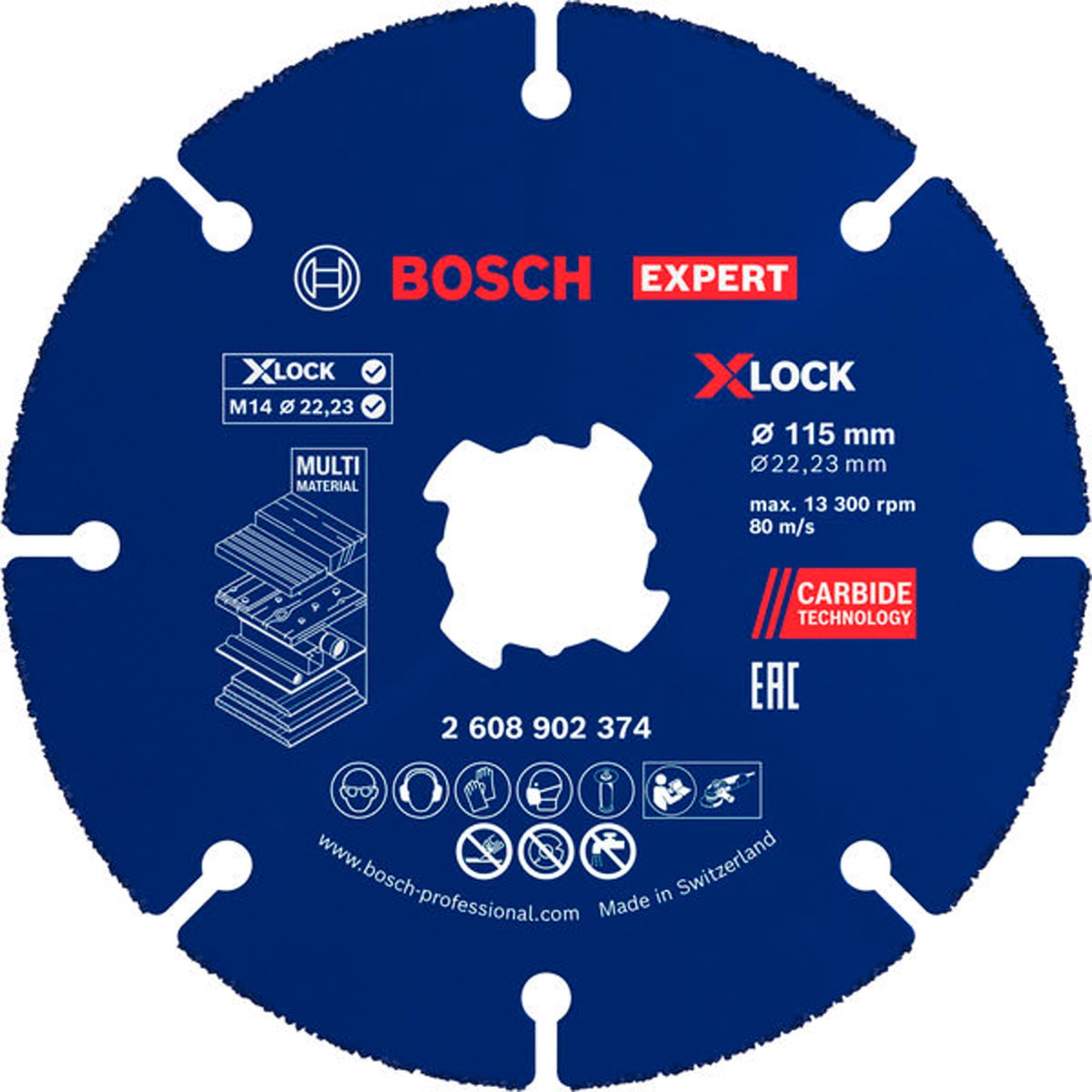 Bosch EXPERT Multi Material Carbide-Trennscheibe 115 x 1.6 x 22,23 mm X-Lock - 2608902374