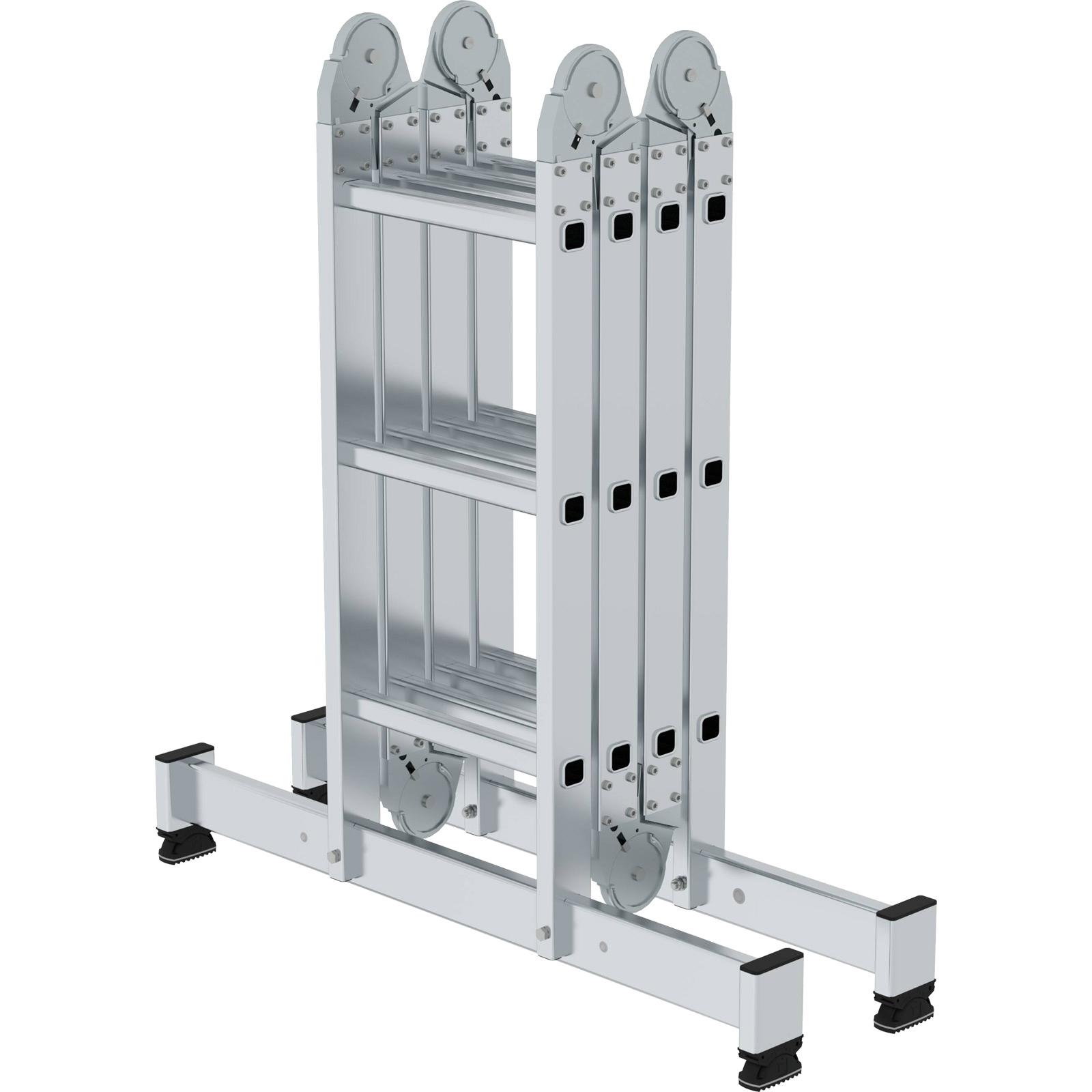 Günzburger Steigtechnik Vielzweckleiter 4tlg. mit nivello-Traverse 4 x 3 Sprossen - 031312