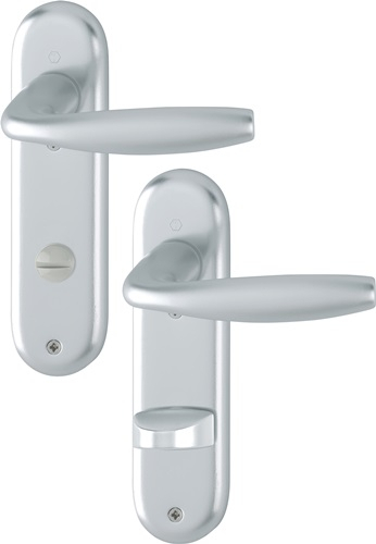 HOPPE Kurzschildgarnitur NY 1810/273KP Alu.F1 SK/OL rd Drückergrt - 3273119