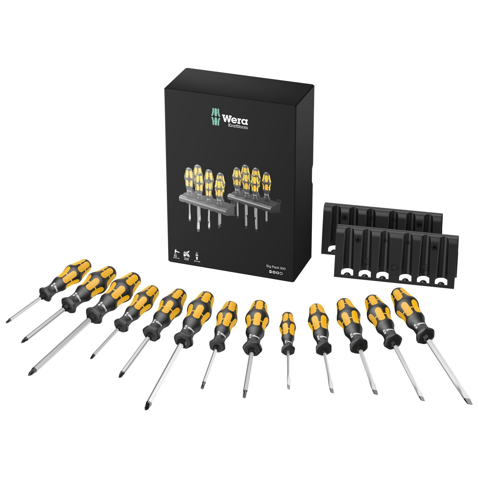 Wera Big Pack 900 Schraubendrehersatz Kraftform Wera: Der Schraubmeißel + Rack - 133285