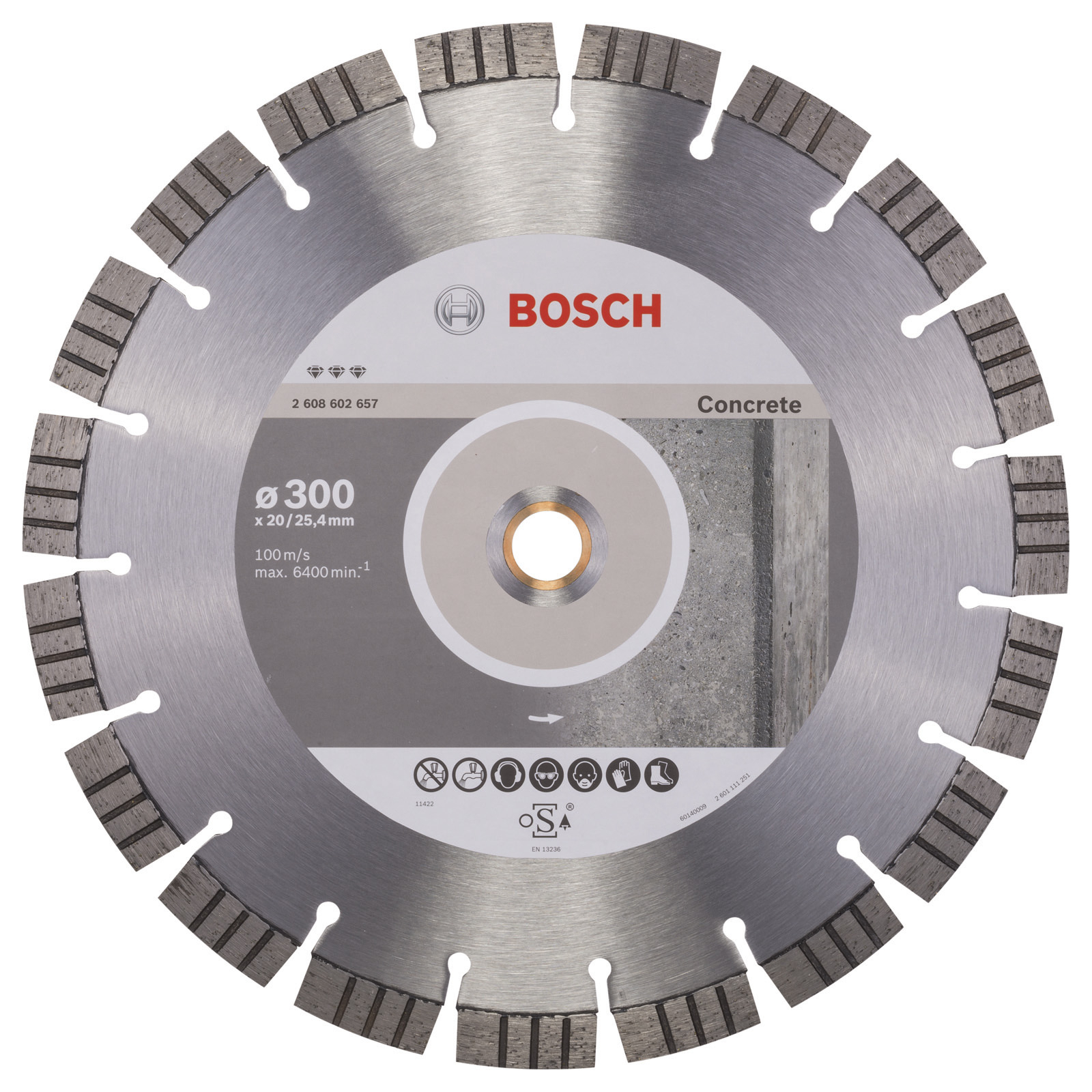 Bosch Diamanttrennscheibe Best for Concrete, 300 x 20,00+25,40 x 2,8 x 15 mm -2608602657