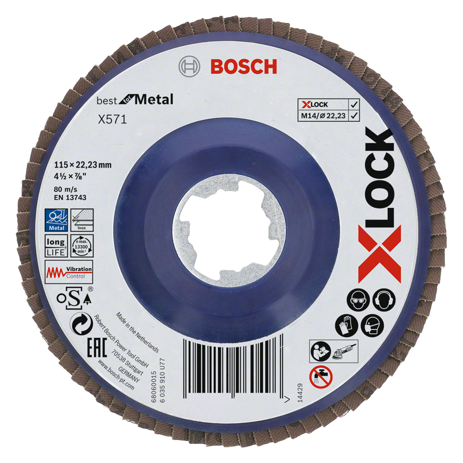 Bosch X-LOCK Fächerscheibe gerade X571 Best for Metal 115 mm