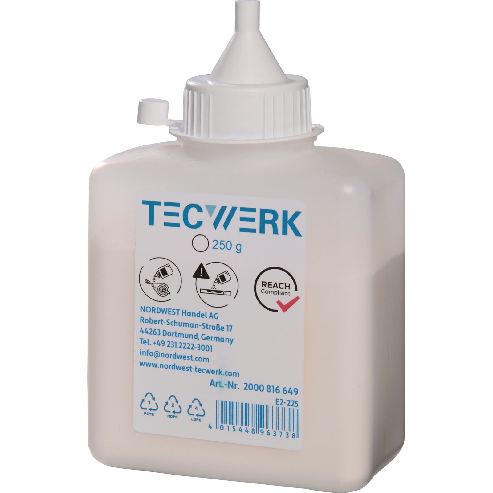 Schlagschnurkreide 250g weiß Ku.-Flasche TECWERK